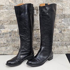 Nine West Vintage America Tall Black Knee High Leather Riding Engineer Boots Sz6